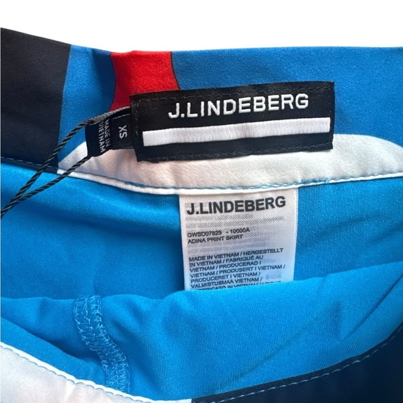 J. Lindeberg ADINA PRINT SKIRT BRILLIANT BLUE BIG BRIDGE - Picture 9 of 9